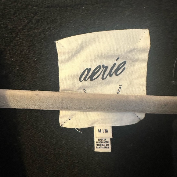 Aerie V-Neck Black and White Striped Sweater - Picture 2 of 2